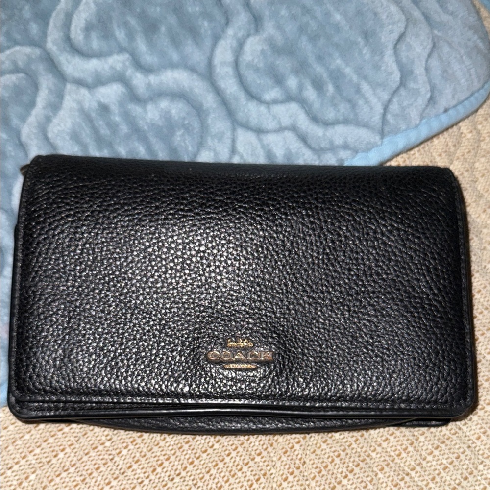 Coach Black Textured Leather Wallet